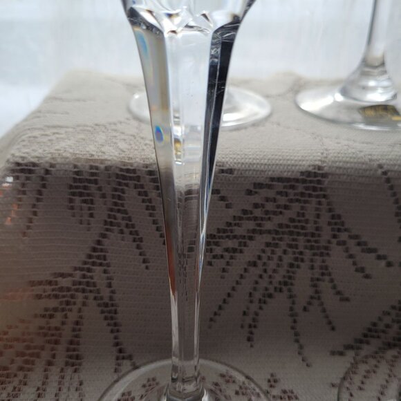 Set Of 4 Mikasa Olympus Champagne Flutes Crystal Glasses Elegant Swirl Pattern 1 - Picture 7 of 10